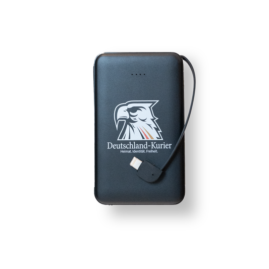 Powerbank 5000mAh (Integriertes USB C- & Lightning- Kabel)
