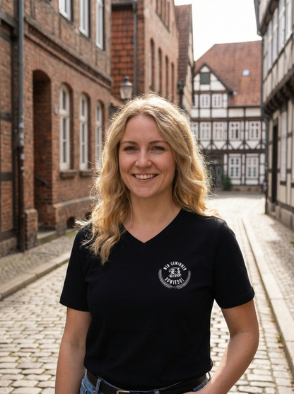 Wir gewinnen sowieso! Brustdruck - Frauen T-Shirt mit V-Ausschnitt