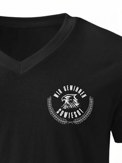 Wir gewinnen sowieso! Brustdruck - Frauen T-Shirt mit V-Ausschnitt