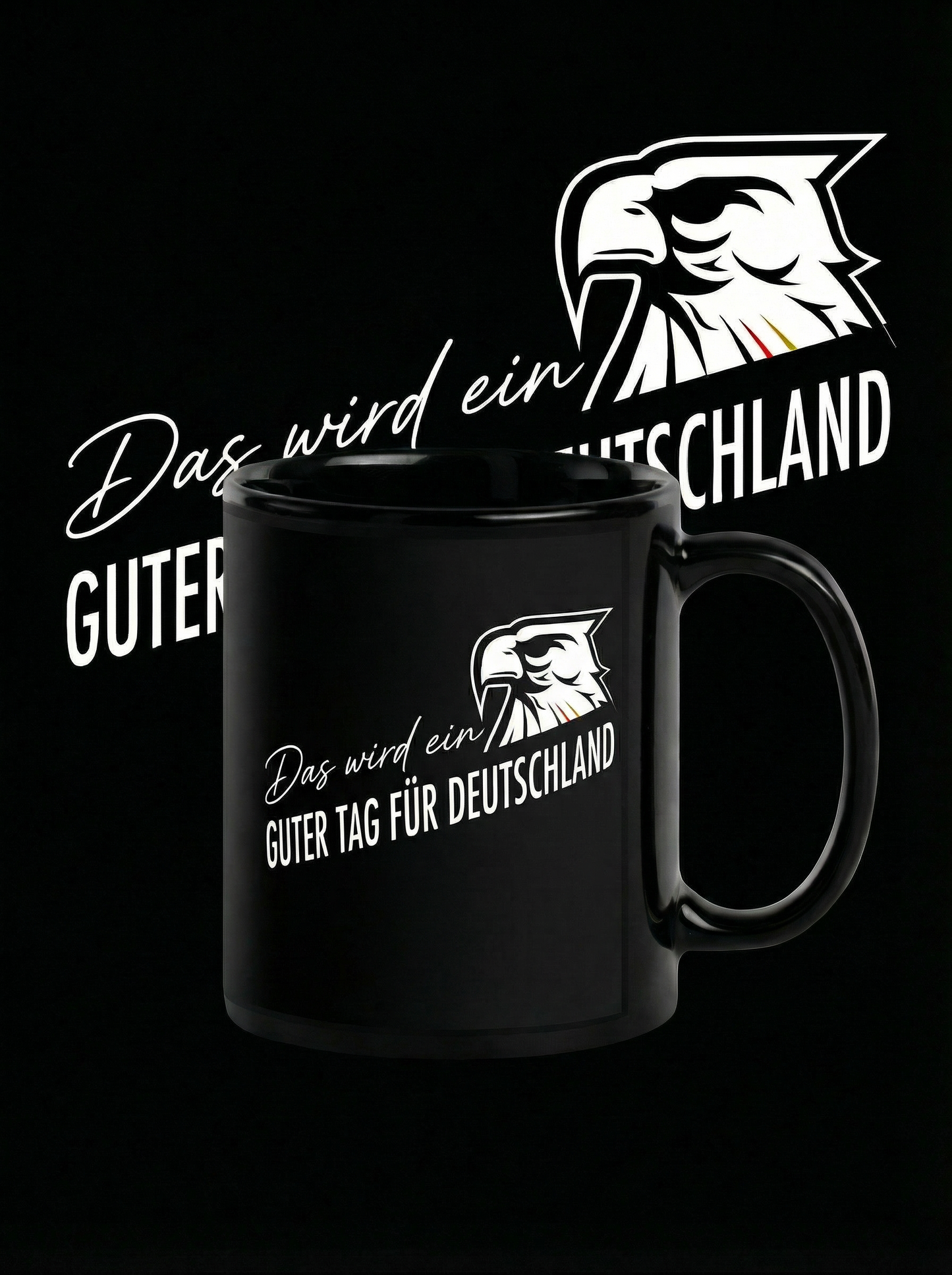 Guter Tag für Deutschland - Schwarze glänzende Tasse