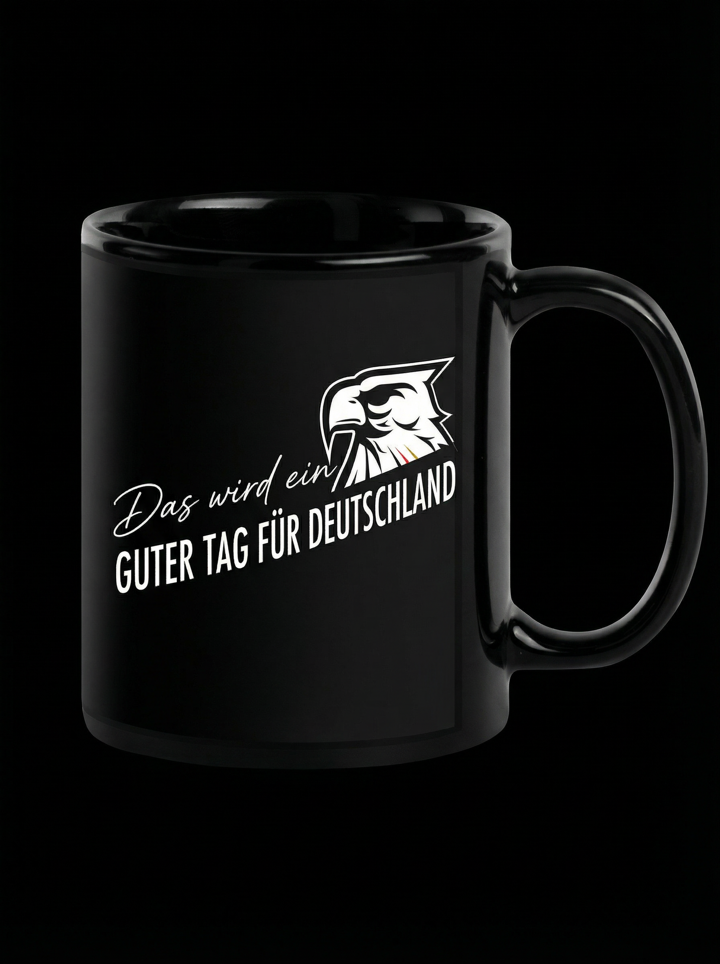 Guter Tag für Deutschland - Schwarze glänzende Tasse
