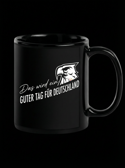 Guter Tag für Deutschland - Schwarze glänzende Tasse