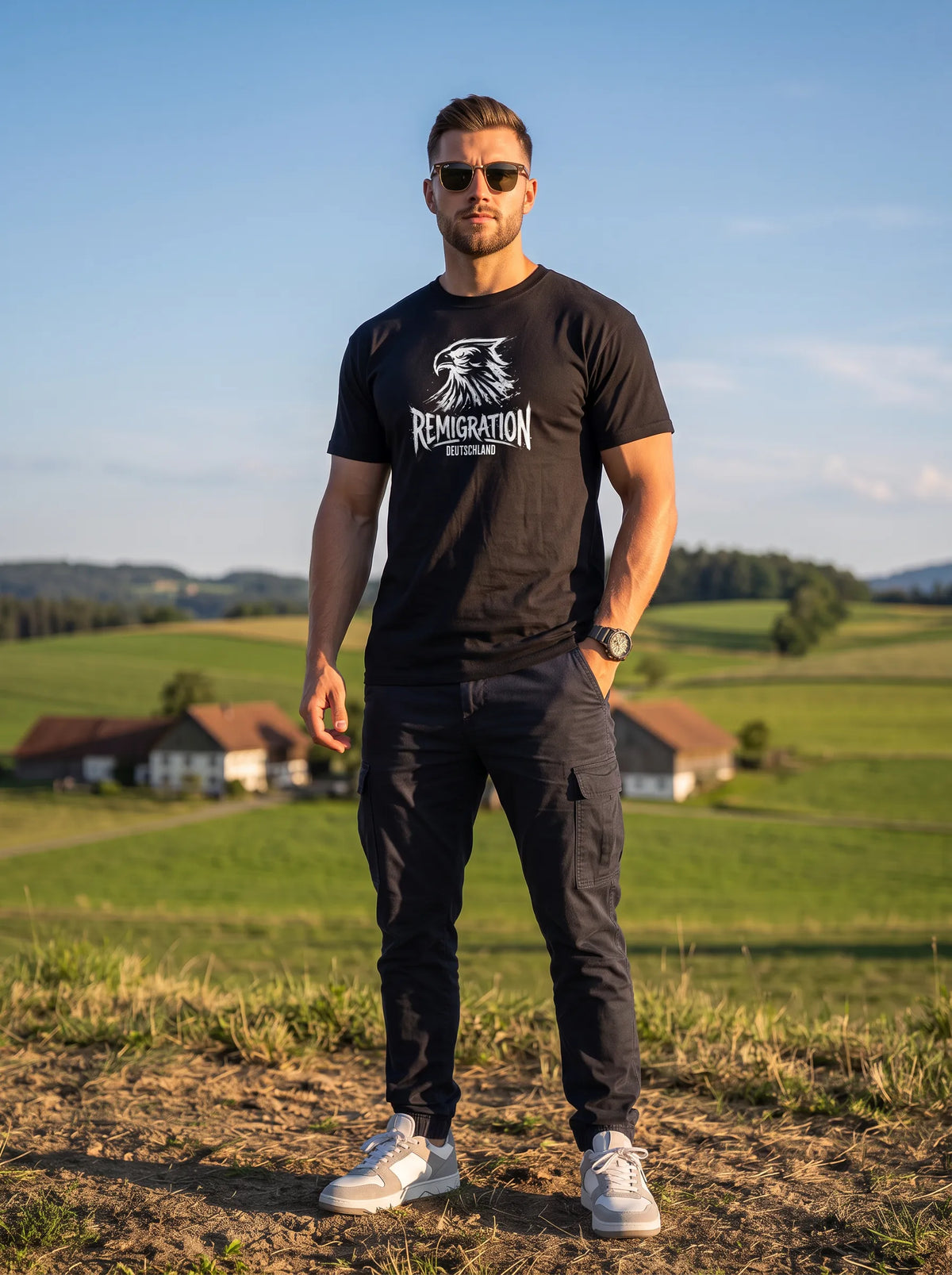 Remigration Adler weiß - Unisex T-Shirt