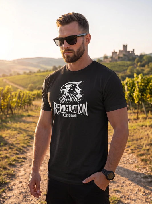 Remigration Adler weiß - Unisex T-Shirt