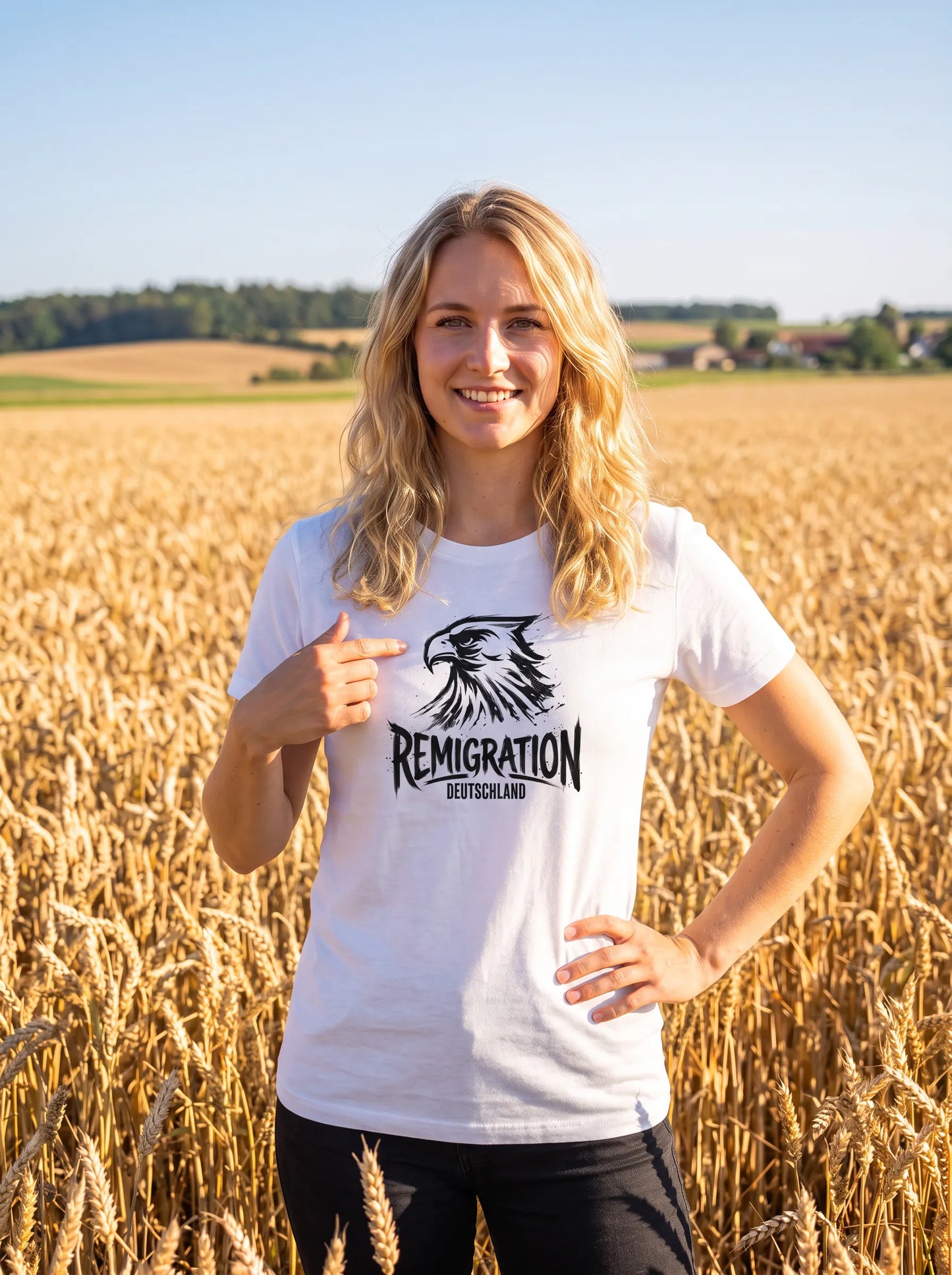 Remigration Adler schwarz - Frauen T-Shirt