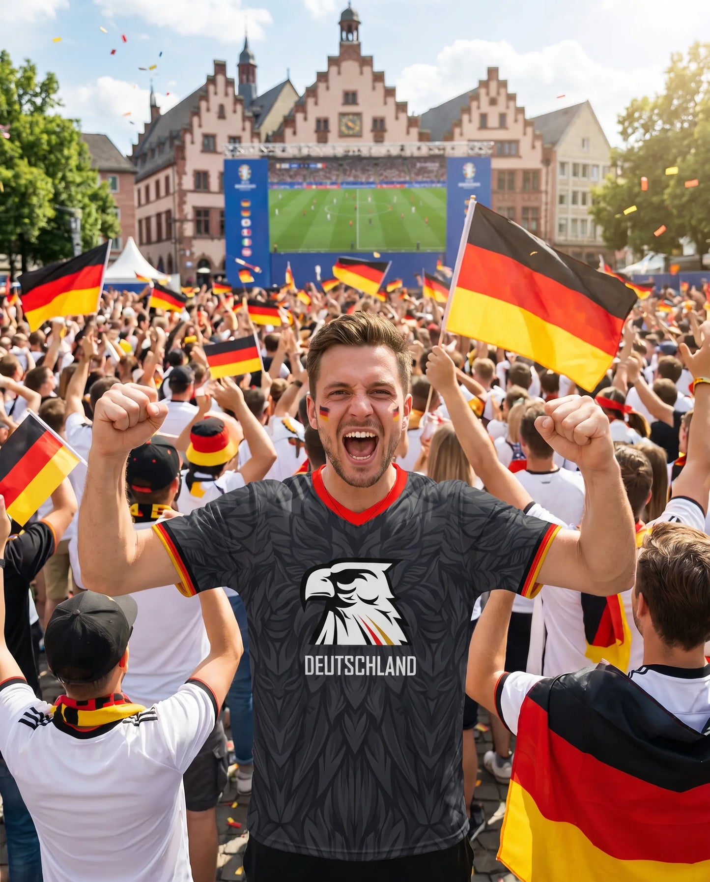 WM Trikot - Adler Deutschland schwarz - Vers. "Wir gewinnen sowieso Rückenprint" Unisex Trikot