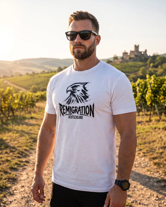 Remigration Adler schwarz - Unisex T-Shirt
