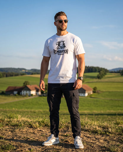 Remigration Adler schwarz - Unisex T-Shirt
